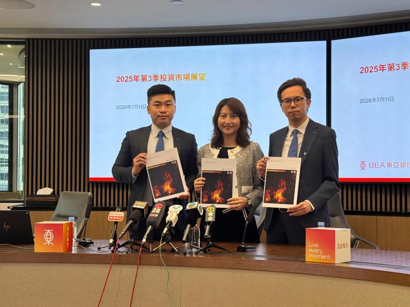 東亞銀行維持今年底恒指目標於26000點。許詩彤攝。