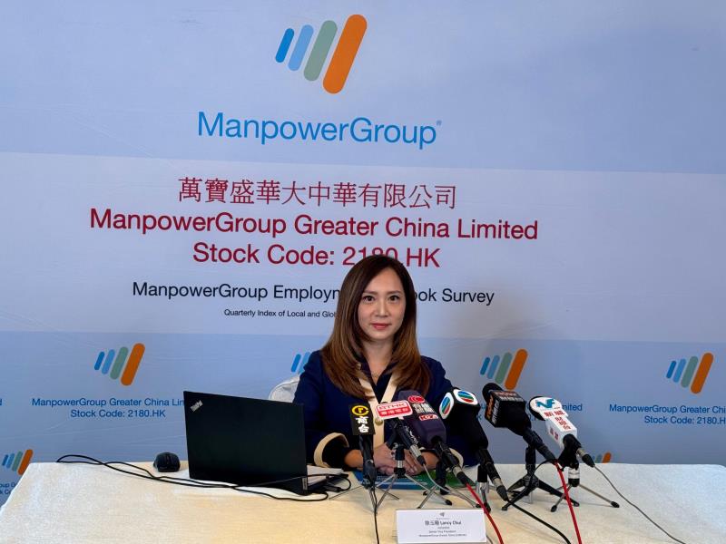 萬寶盛華大中華高級副總裁徐玉珊表示，勞動市場挑戰仍存，經濟成果未惠及全部行業。方穎暉攝。