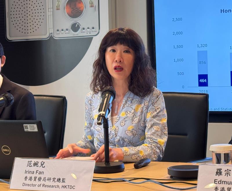 貿發局研究總監范婉兒表示，本港企業可為中東及內地企業提供專業服務。方穎暉攝。